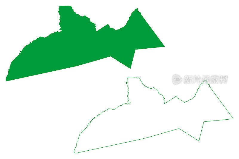 伊帕布良市(Ceará state, municipality of Brazil, federal Republic of Brazil)地图矢量插图，涂鸦伊帕布良市地图